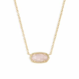Kendra Scott Elisa gold pendant necklace in Rose Quartz